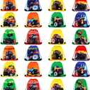 Truck Party Gifts Bags, Racing Drawstring Backpack Colorful Truck Goodie Bags Candy Favor Storage Supplies for Kids Birthday Party Decoration(24 Pieces,Stylish Style)