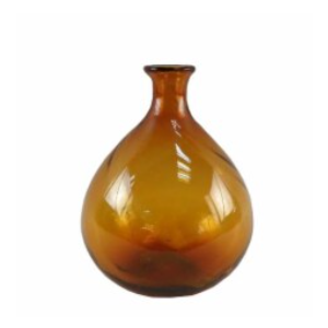 HD Designs 10 Inch Amber Glass Vase