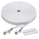 BUSOHE Cat6 Ethernet Cable 40 FT White, Cat-6 Flat RJ45 Computer Internet LAN Network Ethernet Patch Cable Cord - 40 Feet