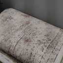 Floral Scroll Washable Rug, Non-Skid Backing, Pet & Kid Friendly, Easy Care, Non-Slip Rugs for Dining, Living Room, Kitchen, Bedroom, Low Pile Area Rug, 6×9Ft