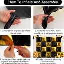 TONIFUL Square Foil Balloon Wall 30pcs Gold and Black Double Sided Mylar Square Balloon Garland Kit Balloons Background Arch for Graduation Anniversary Birthday New Years Decorations