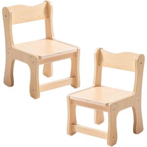 ROBOTIME Kids Wooden Chairs, 2-PCS Toddler Chairs for Table for Playroom, Children's Wooden Playroom Furniture, Kids Furniture for Eating, Reading, Playing, Small