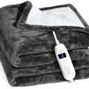 Medical king Heated Blanket, Machine Washable Extremely Soft & Comfortable Electric Blanket Throw Fast Heating with Hand Controller 10 Heating Settings & auto Shut-Off (Gray, 50 x 60)