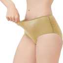 Womens Merino Wool High-Waisted Underwear, Quick-Drying Briefs for Hiking Outdoors (Medium, Beige)