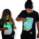 Illuminated Apparel Original Interactive Glow in The Dark T-Shirt - Fun for Birthday Parties & Festivals (X-Large, Black/Green Glow)