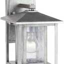 Generation Lighting 88025-57 Hunnington One - Light Outdoor Wall Lantern Outside Fixture, Weathered Pewter, 1-Light, cETL Listed, Safety Rated for Wet Locations, Aluminum Construction
