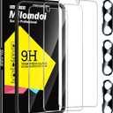 Milomdoi 3 Pack Screen Protector for Samsung Galaxy A15 5G with 3 Pack Tempered Glass Camera Lens Protector, Ultra 9H Accessories, Case Friendly, Mounting Frame, 2.5D Curved for Galaxy A15 5G