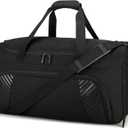 Urbanstand Gym Bag with Shoe Compartment - 50L Black Durable Large Duffle Bag for Travel, Weekender Carry On Duffel Bag for Men, Sports, Fitness & Workout