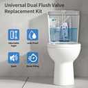 3-Inch Dual Flush Valve Replacement Kit for 2-Piece Toilets, Universal Toilet Repair Kit with Push Button, Fill Valve, Gasket & Bolts,Compatible with Glacier Bay, Kohler, American Standard, and Toto