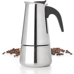 Mixpresso 9 Cup Greca Stovetop Espresso Pot 450ml/15oz, Moka Pot with Coffee Percolator Design, Stainless Steel Stove Top Coffee Maker for Camping or Home Use,Italian Stovetop Espresso Maker