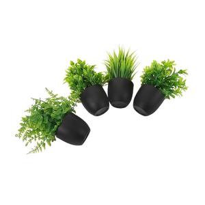 Outanaya 4pcs Artificial Succulents Black Pots Realistic Faux Bonsai Plants for Home Office and Bathroom Decor Lifelike Simulation Plants for Indoor Decoration