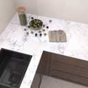 VEELIKE Spruce White Marble Countertop Contact Paper Waterproof Peel and Stick Countertops for Kitchen Bathroom 24''x354'' Self Adhesive Counter Top Wrap Marble Contact Paper for Countertops Table Top