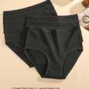 FINETOO Cotton Underwear for Women High Waisted Ribbed Full Coverage Briefs Soft Breathable Moisture Wicking Panties 6 Pack (Black, M)