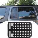 Aluminum Rear Side Window Decals Trim Exterior Accessories for 2018-2025 Jeep Wrangler JLU 4-Door & Gladiator JT, American Flag