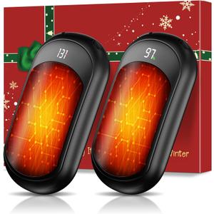 AI Hand Warmers Rechargeable 2 Pack, 6400mAh Portable Pocket Electric Hand Warmer, Fast Heating 3-Settings Reusable Handwarmers for Christmas, Gloves, Travel, Hunting Essentials Men Women
