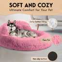 PetJett Large Dog Bed - 36'' Calming Donut Dog Beds, Anti-Slip & Washable Large Round Bed, Fluffy Faux Fur Pet Bed, Super Soft Anti-Anxiety Premium Comfort Bed, Fits Dogs up to 80 lbs - Pink