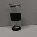 Reusable 24 oz Boba Cup with Straw Set, Straw Cleaner, and Gift Box, Borosilicate Reusable Bubble Tea Cup (Black)