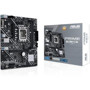 Asus Prime H610M-E D4-CSM Desktop Motherboard - Intel H610 Chipset - Socket LGA-1700 - Pentium Gold, Celeron, Core i5, Core i9, Core i3, Core i7 Processor Supported - 64 GB DDR4 SDRAM Maximum RAM - DI