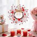 10 Pcs Valentines Day Wreaths Kitchen Cabinet Wreath Farmhouse Artificial Red Pink Heart Berries Mini Valentine's Day Windows Wreath for Front Door Porch Wall Decor