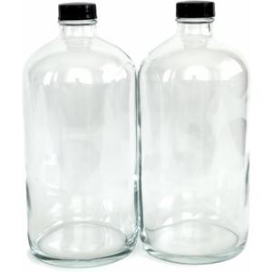 Vivaplex, 2, Clear, 32 oz Glass Bottles, with Lids