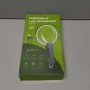 5.2 Inch Large Rechargeable Magnifier with Light, 30X 40X 60X Handheld Magnifying Glass with 49 Anti-Flicker LED Light, Third Gear Dimming Strongest Lighted Magnifier for Seniors Reading Coins