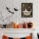 Yeaqee Halloween Ghost Diamond Painting Kits for Adults and Beginners DIY 5D Full Round Drill Halloween Ghost Flower Diamond Art Kit, Painting Gem Art and Crafts Home Wall Decor, 12 x 16 Inch