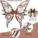 Fairy Wings for Adults Women 31.5"x29.5" Fairy Costume Set Large Butterfly Wings for Halloween Party (Brown)