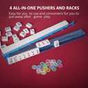 Jongyance American Mahjong Set, 166 White Tiles with Pink Bag, 4 All-in-One Rack/Pushers, Mah jongg Game Set (Mah-Jongg, Majiang,Ma Jong)