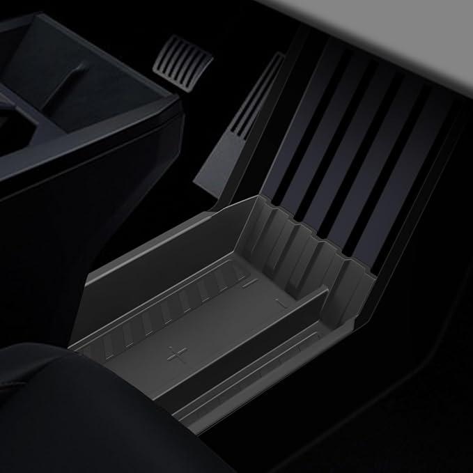 SUMK Floor Console Organizer for Tesla Cybertruck Accessories 2024 2025, Durable TPE Lower Center Console Organizer Tray with Non-slip Lining for Cybertruck