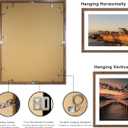 22x28 Picture Frame Set of 2, 22 x 28 Wood Poster Frames with Mat for 18x24, Wooden Photo Frames with Tempered Glass Cover for Wall Display, Rustic Brown, 22x28-2Pack