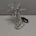 JOIEDOMI 7.8" Metal 3D Silver Glitter Star Christmas Tree Topper Decor, 56 LED Light with Plug Timer Ornaments Treetop Decorations Home Holiday Party Indoor