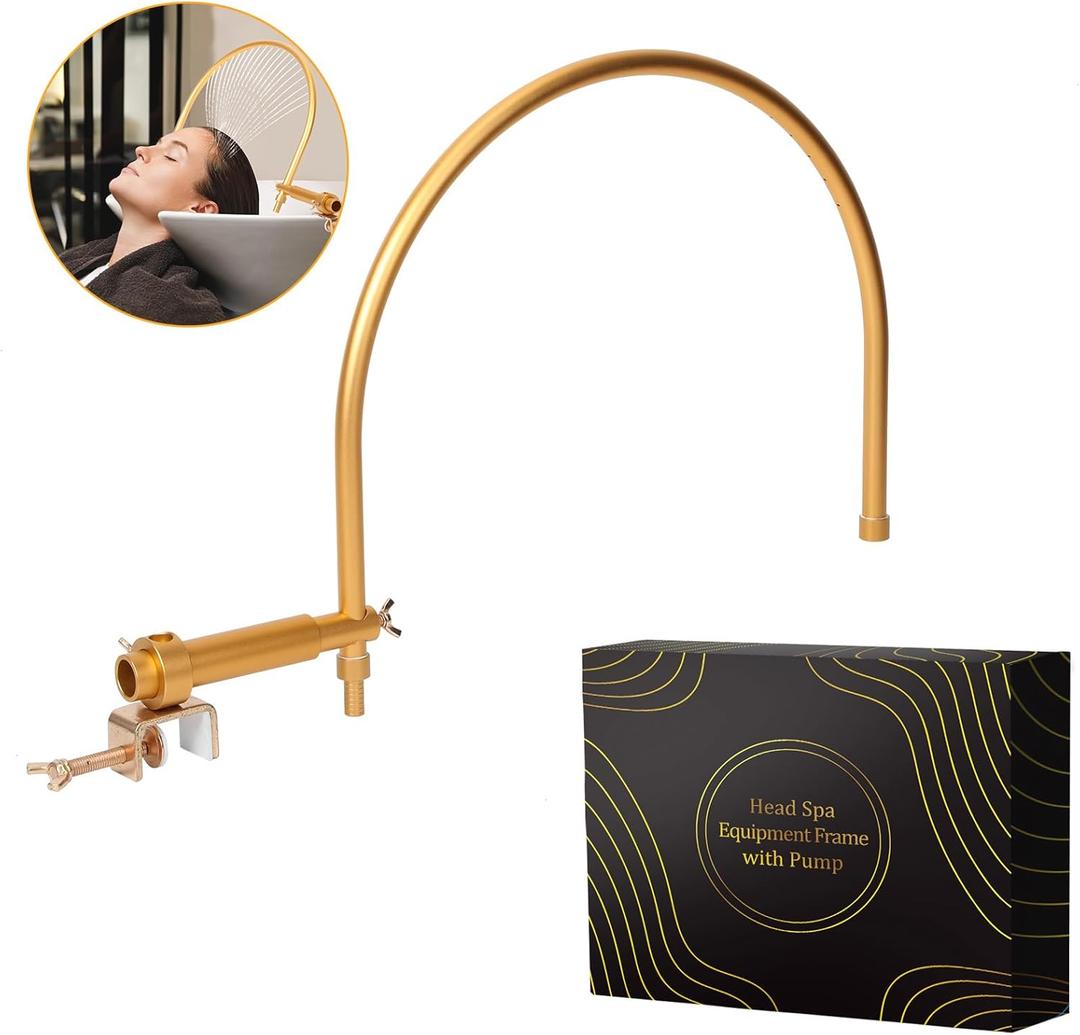 Portable Head Spa Waterfall Equipment, Adjustable Shampoo Bowl Water Circulation Rack, Scalp Massage Water Outlet Basin Attachment Rack for Salon and Home. (average size)