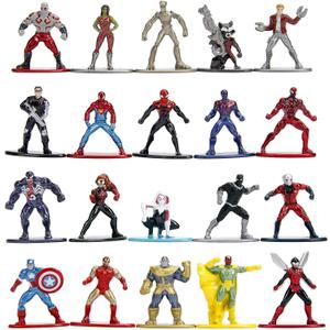 Marvel 1.65" Die-cast Metal Collectible Figures 20-Pack Wave 1, Toys for Kids and Adults