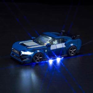 BrickBling LED Lighting Only, Compatible with Lego Speed Champions Ford Mustang Dark Horse Sports Car; Creative Light kit Compatible with Lego Ford Mustang; Light up 76920-Not Come with Model