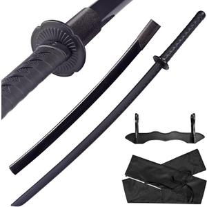 Japanese Katana Sword - Polypropylene Black Blade with Saya, Samurai Training Sword for Cosplay, 40.1 inches
