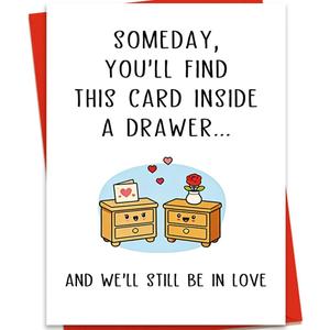 4 x Anniversary Card for Husband Wife, Romantic Couple Card | Boyfriend Girlfriend Card Gift Decoration for Him Her, 5 x 7 Inches with Envelopes and Stickers