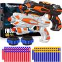 POKONBOY 2 Pack Blaster Guns Toy Guns for Boys Girls with 60 PCS Refill Soft Foam Darts 2 Wristbands for Kids Birthday Gifts Party Favors Hand Gun Toys for 6 7 8 Year Old Christmas