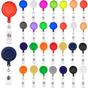 30 Pack Retractable Badge Holders, Black Badge Holder Retractable Clip, Badge Reel Name ID Badge Clips for Nurse Teacher Office Supplies (Colorful)
