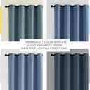 NICETOWN Stone Blue Blackout Curtains for Living Room 84 inches Long - Thermal Insulated Grommet Room Darkening Window Treatments Sound Reducing Drapes for Bedroom, 2 Panels, W52 x L84