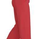 Wide Leg Yoga Pants with Pockets for Women High Waisted Casual Dresses Pants (Red, L)