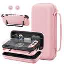 FANPL Pink Case Bundle for Nintendo Switch 2 (2025) Accessories, Portable Hard Carrying Cover with Protective Skin , Screen Protector, 2 Thumb Grips