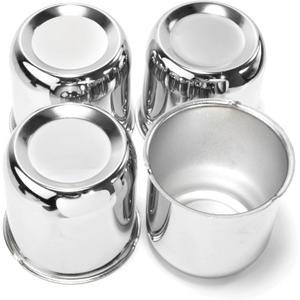 4Pcs 2.95inch Trailer Wheel Center Caps Fit 2.95" Center Bore Truck Trailer RV SUV Wheels Rims, Carbon Steel Silver Hub Covers