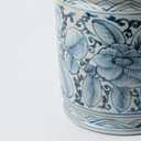Antique Hand-Painted Flower and Bird Porcelain Pen Holder Old Style Ceramic Planter 9.7 Inch Large Plants Vase Blue & White Porcelain Silla Flower Plant Pots (Light Blue)