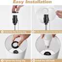 GyroVu Ceramic Small Table Lamp Set of 2, Adjustable Color Temperature Bedside Nightstand Lamps with Pull Chain for Bedroom Living Room Reading, 2 Bulbs (White)