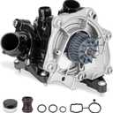 06K121111P Engine Water Pump Thermostat Assembly with Gaskets Compatible with VW Beetle Jetta Passat Golf SportWagen 2013-2018, 1.8L 2.0L L4 EA888, Replace # 06K121111H, 06K121111M, 06L121012L