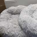 Active Pets Premium Large Donut Dog Bed, Fits Up to 100 lbs, Removable Cover & Washable Cushion, Plush Long Pile Faux Fur Fabric, Portable Dark Grey Pet Bed Furniture for Big Adult Canines & Cats