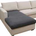 Eismodra Sectional Couch Covers Chaise Cushion Cover for Sofa L Shape Chaise Lounge Magic Stretch 3 Cushion Couch Slipcover for Dogs L Shaped Replacement Protector, Dark Gray X-Large(Only 1 Piece)