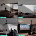 WALI Foldable Projector Wall Mount, Fully Adjustable Projector Holder with 360 Rotating Gimbal, Wall Mount Stand for 1/4" M4 M6 Screw Size Projectors(1330LM-PM), Black (Mini)