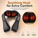 brenzo Neck and Shoulder Massager with Heat, Black | 4D Kneading Nodes, 3 Speed Settings, Soothing Warmth, Fits Neck, Shoulders, Back, Waist and Legs