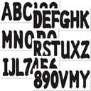4 Sets of 3" Marine Boat Black Sticker Decals A-Z Letters & 0-9 Numbers for Yachts & Personal Watercraft Waterproof Anti-Scratch